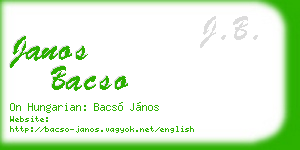 janos bacso business card